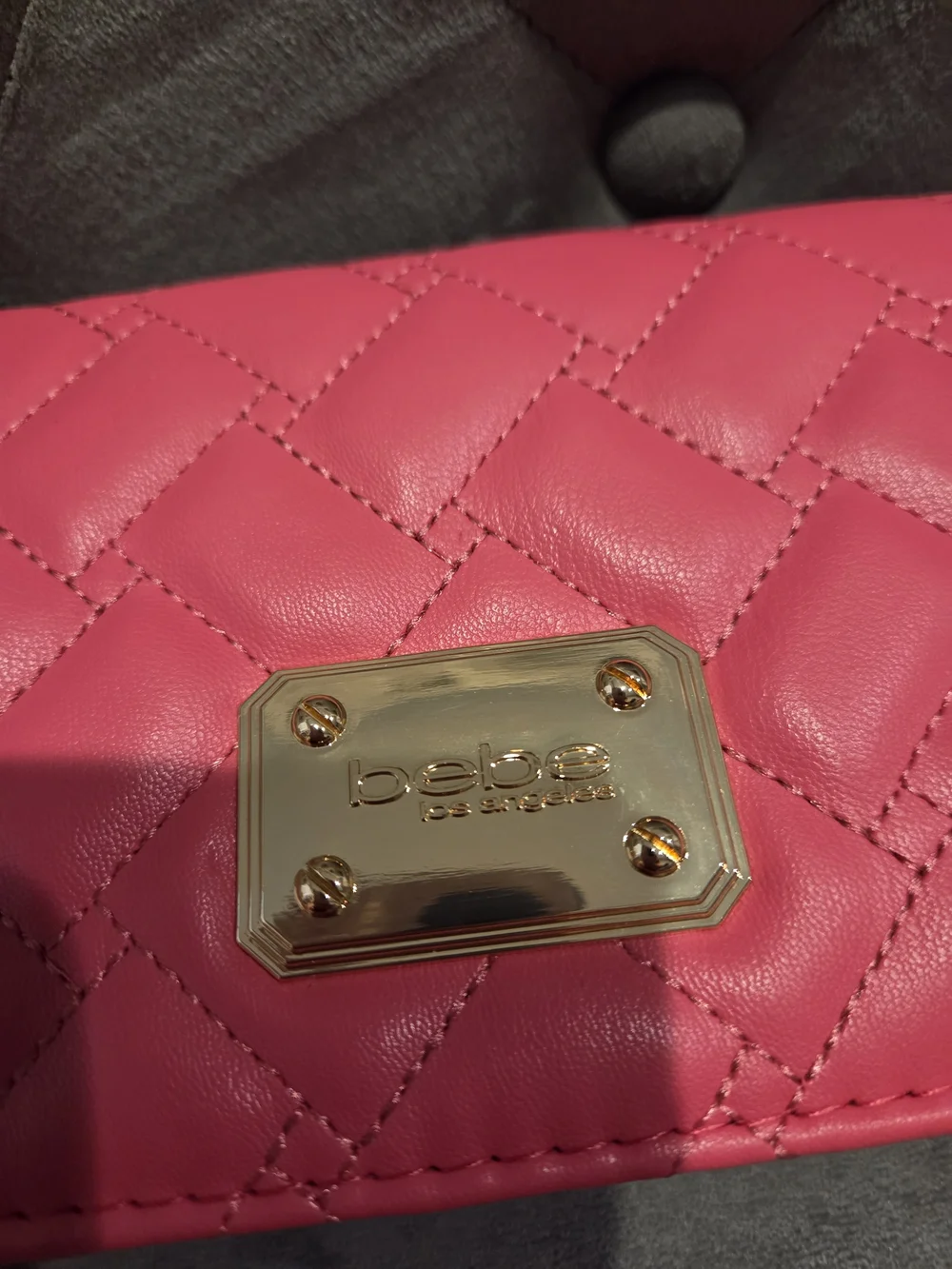 bebe Quilted Crossbody Bag - Pink
